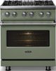 Viking® 5 Series 30" Eucalyptus Pro Style Dual Fuel (NG) Range with Polished Chrome Trim-2