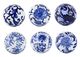 A & B Home 6-Piece Blue/White Aline Decorative Orbs Set-0