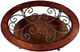Furniture of America® May Glass Top Coffee Table with Brown Cherry Base-2