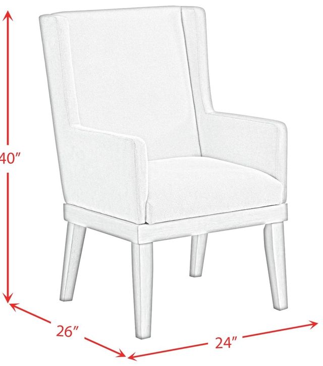 Elements International Avalanche Antique White Dining Arm Chair-2
