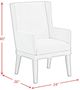 Elements International Avalanche Antique White Dining Arm Chair-2