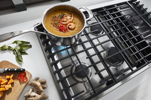 KitchenAid® 36" Stainless Steel Gas Downdraft Cooktop-3