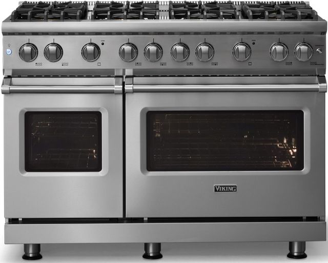 Viking® 5 Series 48" Stainless Steel Pro Style Gas (NG) Range with Polished Chrome Trim-3