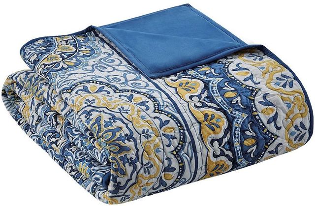 Olliix by Madison Park Tangiers 6 Piece Blue King/California King 2-in-1 Duvet Set-3