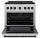 ZLINE Autograph Edition Paramount 36" 5.2 Cu. Ft. Satin Stainless Steel Gas Range with 6 Burner DuoPro™ Cooktop and Convection Gas Oven with White Matte Door and Matte Black Accents-3