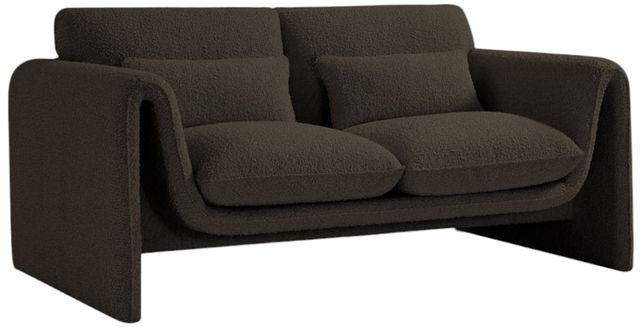 Meridian Furniture Stylus Brown Boucle Fabric Loveseat-0