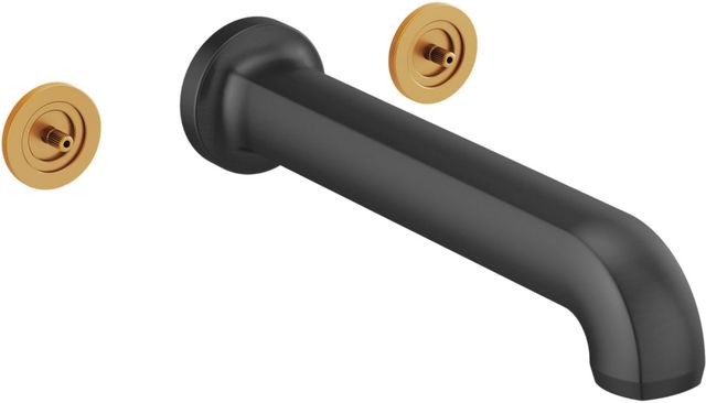 Brizo Kintsu® Matte Black 2-Handle Wall Mount Tub Filler-0
