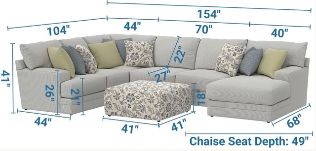 Jackson Furniture Stockbridge 4-Piece Slate Right-Arm Facing Sectional with Ottoman-2