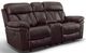 Man Wah Brown Leather Gliding Reclining Console Loveseat-0