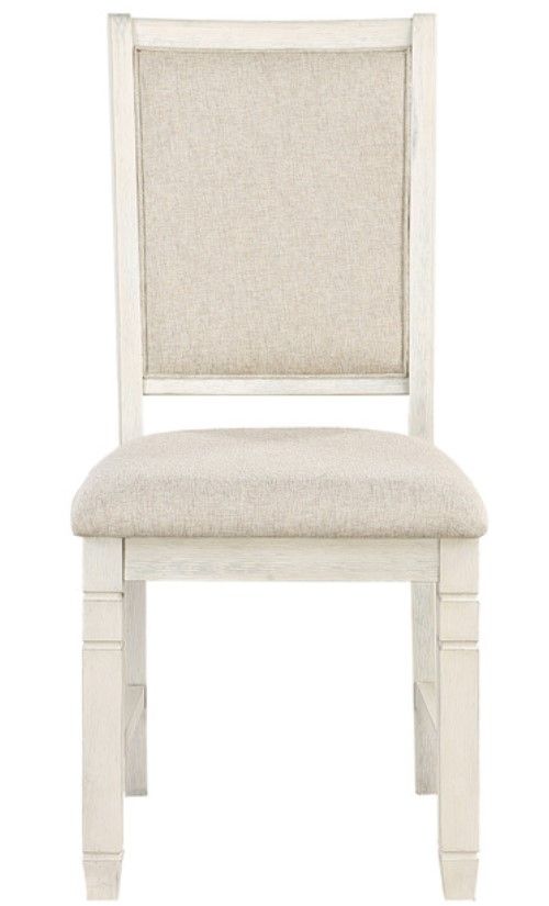 Homelegance® Asher Antique White/Beige Side Chair-2