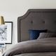 Malouf® Structures™ Charcoal Queen Scooped Square Tufted Upholstered Headboard-0