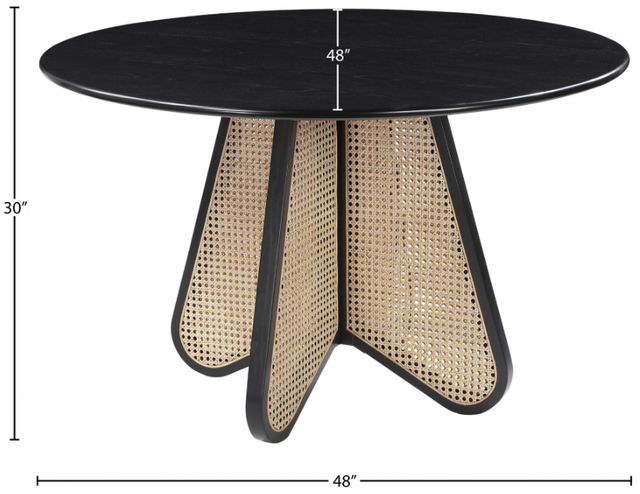 Meridian Furniture Butterfly Black/Natural Dining Table with Natural Base-3