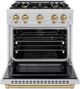 ZLINE Select Autograph Edition 30" Stainless Steel Convection Pro Style Gas Range with Champagne Bronze Accents-1