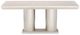 Michael Amini® Marin Greige Rectangular Double Pedestal Dining Table with Stainless Steel Base-4