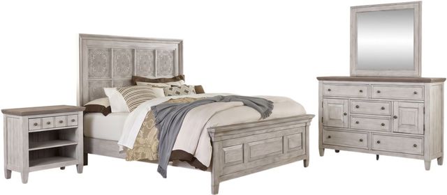 Liberty Furniture Heartland 4-Piece Antique White Optional King Panel Bedroom Set-0