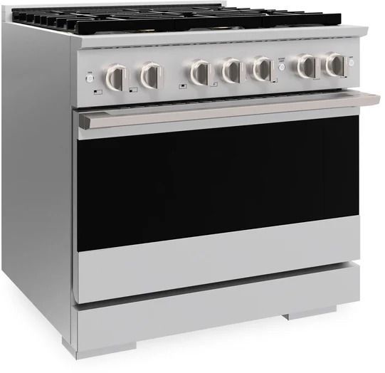 ZLINE Marino 36" Satin Stainless Steel Pro Style Gas Range with Cooktop and Convection Gas Oven-3