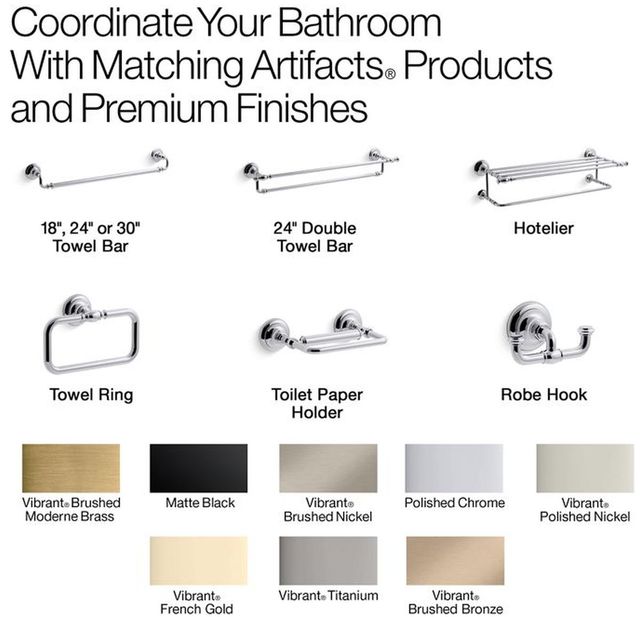 KOHLER® Artifacts® Vibrant Brushed Nickel 24" Towel Bar-4