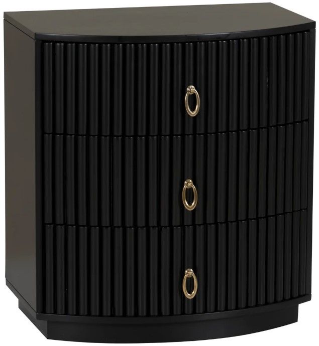 Powell® Ciarra Black 3-Drawer Nightstand-0