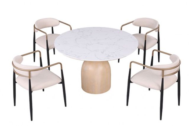 Furniture of America® Neasden 5-Piece Black/Natural/White Dining Table Set-0