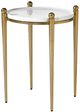 Uttermost® Nahunta White Accent Table with Antique Brass Base-0