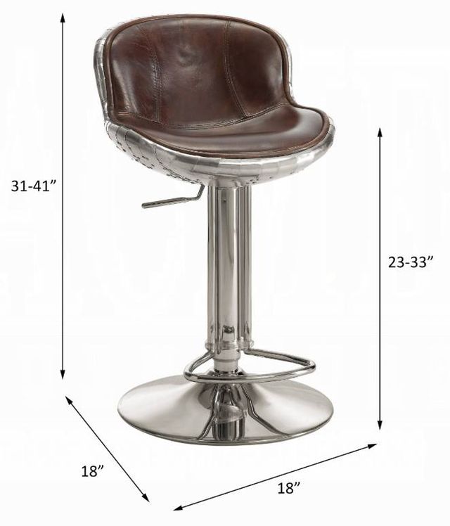 ACME Furniture Brancast Vintage Brown Swivel Adjustable Stool-2
