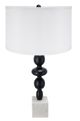 A & B Home Black/White Table Lamp with Round Four Tiered Body-0