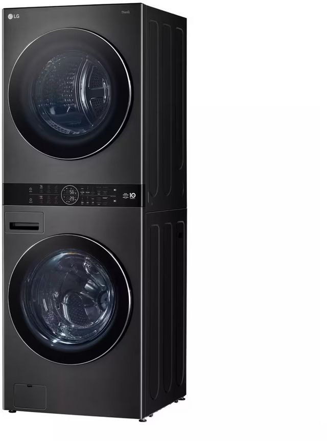 Laveuse de 5,0 pi³ et sécheuse électrique de 7,8 pi³ superposées LG® - Acier noir-2