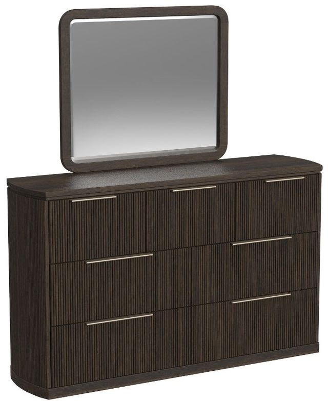 Elements International Sylvie Dark Brown Dresser and Mirror Set-0