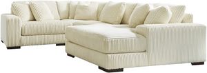 Signature Design by Ashley® Lindyn 4-Piece Ivory Right-Arm Facing Sectional and Chaise