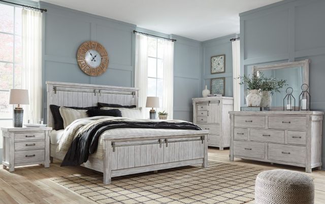 Signature Design by Ashley® Brashland 2-Piece White King Panel Bed Set-3