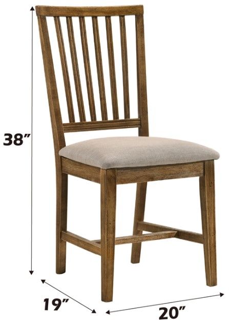 ACME Furniture Wallace II Tan/Weathered Oak Dining Side Chair-2