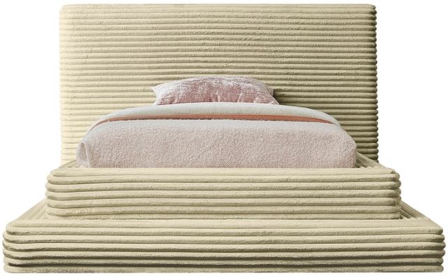 Meridian Furniture Drew Cream Twin Upholstered Panel Bed-1