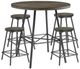 Bernards Branson 5-Piece Black/Brown Counter Dining Set-0