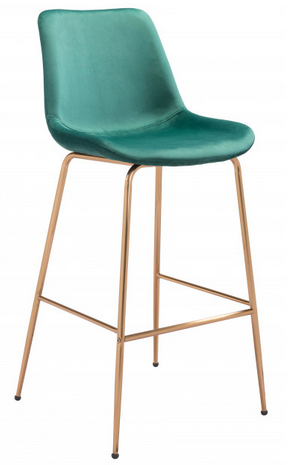 Zuo® Modern Tony Green/Gold Bar Chair-0
