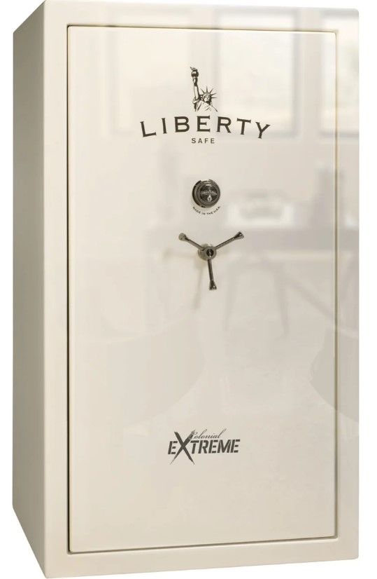 Liberty Safe Colonial Extreme White Gloss Black Chrome 50 Mechanical Gun Safe-0