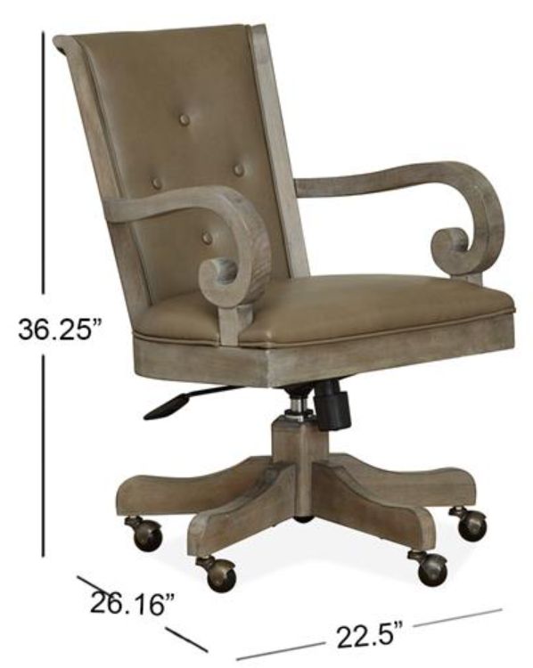 Magnussen Home® Tinley Park Dove Tail Gray Swivel Chair-1