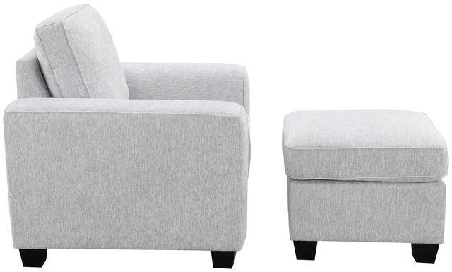 Intercon Ashbury TUP Soft Gray Chenille Ottoman-3