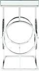 Elements International Pearl Glass Top Sofa Table with Chrome Base-2