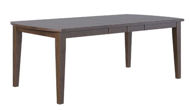 Country View Woodworking Customizable Bakersfield Cherry Top 42" Dining Table with 4-Leaves and Brown Maple Base-0