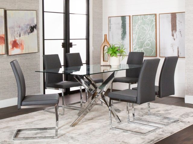 Cramco Vera Glass Top Dining Table with Chrome-3
