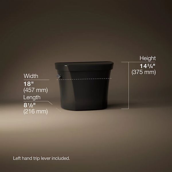 KOHLER® Wellworth® Black Toilet Tank, Dual-Flush-4