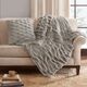 Olliix by Madison Park Ruched Fur Grey 20"x20" Square Pillow-1