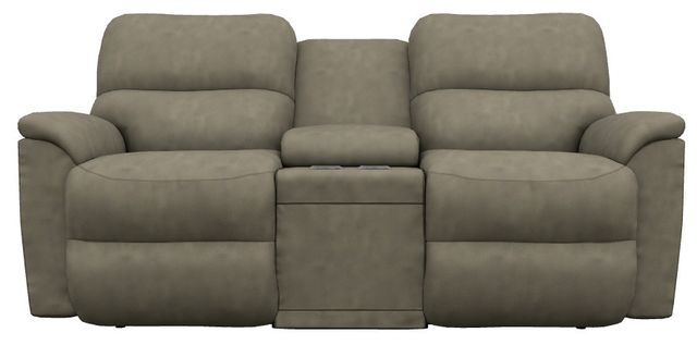 La-Z-Boy® Brooks Charcoal Power Reclining Loveseat with Console, Headrest, and Lumbar-1