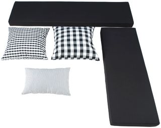 Linon Norah 5-Piece Black Nook Cushion and Pillow Set
