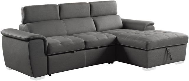 Homelegance® Ferriday Gray Right-Arm Facing Pull-out Bed Sectional and Chaise with Hidden Storage-0