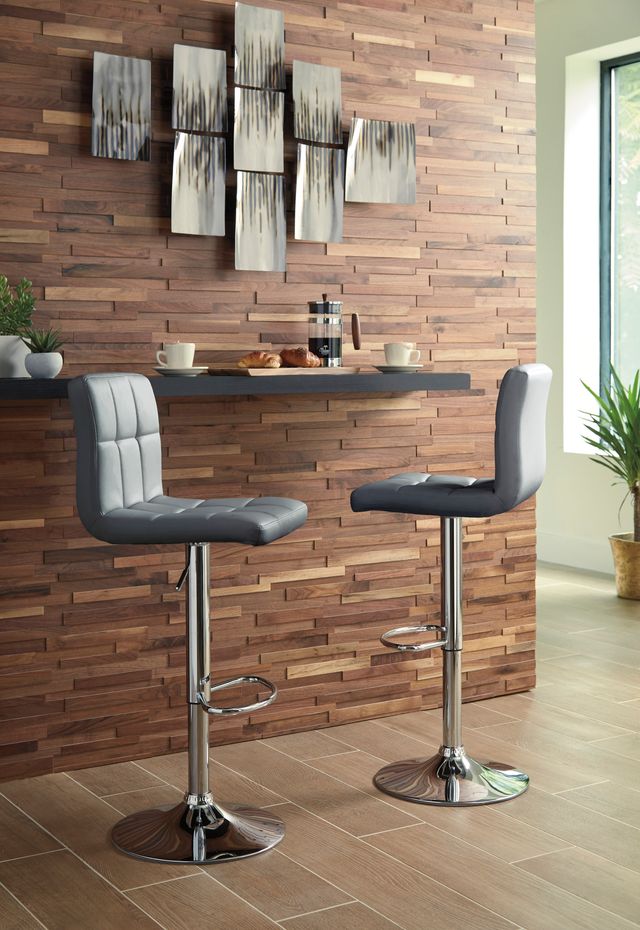 Signature Design by Ashley® Bellatier Gray Adjustable Height Bar Stool-2