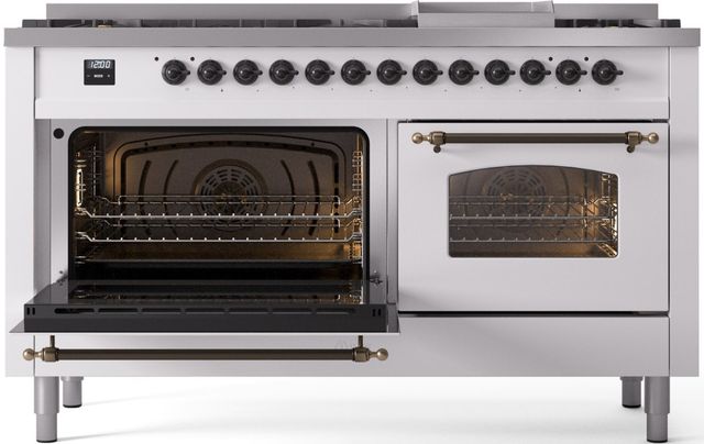 Ilve® Nostalgie II Series 60" Custom RAL Color Pro Style Dual Fuel Range-3