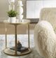 Uttermost® Clench Beige Side Table with Antique Brass Frame-1