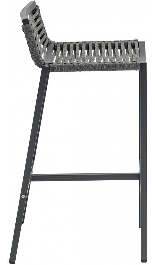 Meridian Furniture Maldives 2-Piece Grey Aluminum 34" Outdoor Patio Barstool Set-2