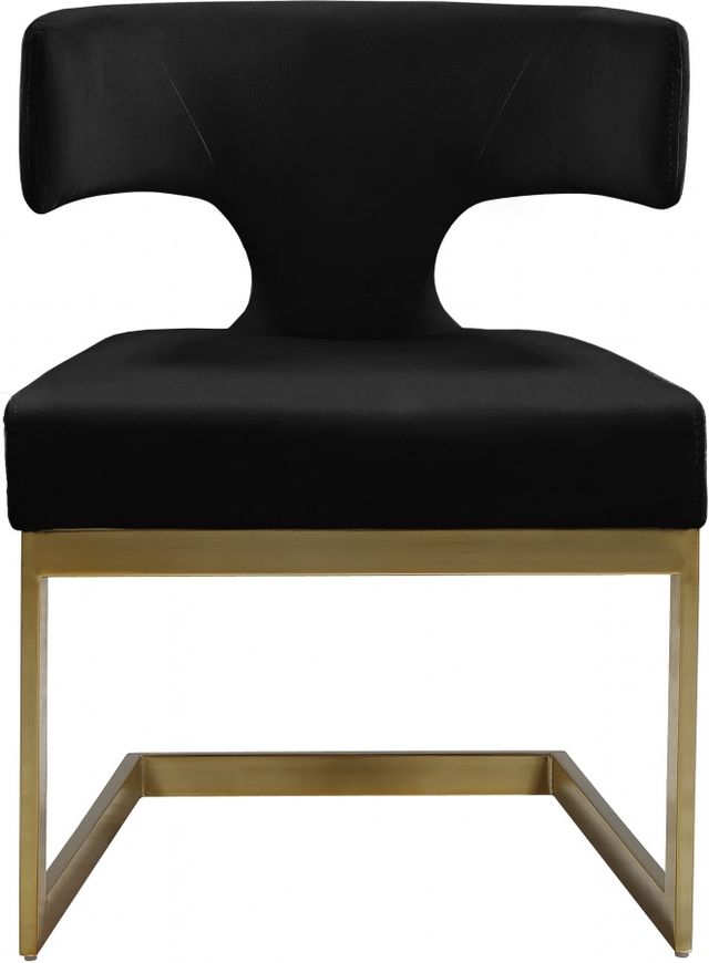 Meridian Furniture Alexandra Black/Gold Velvet Dining Chair-1
